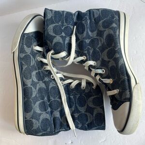 Coach Bonney Denim Blue High Top Sneakers